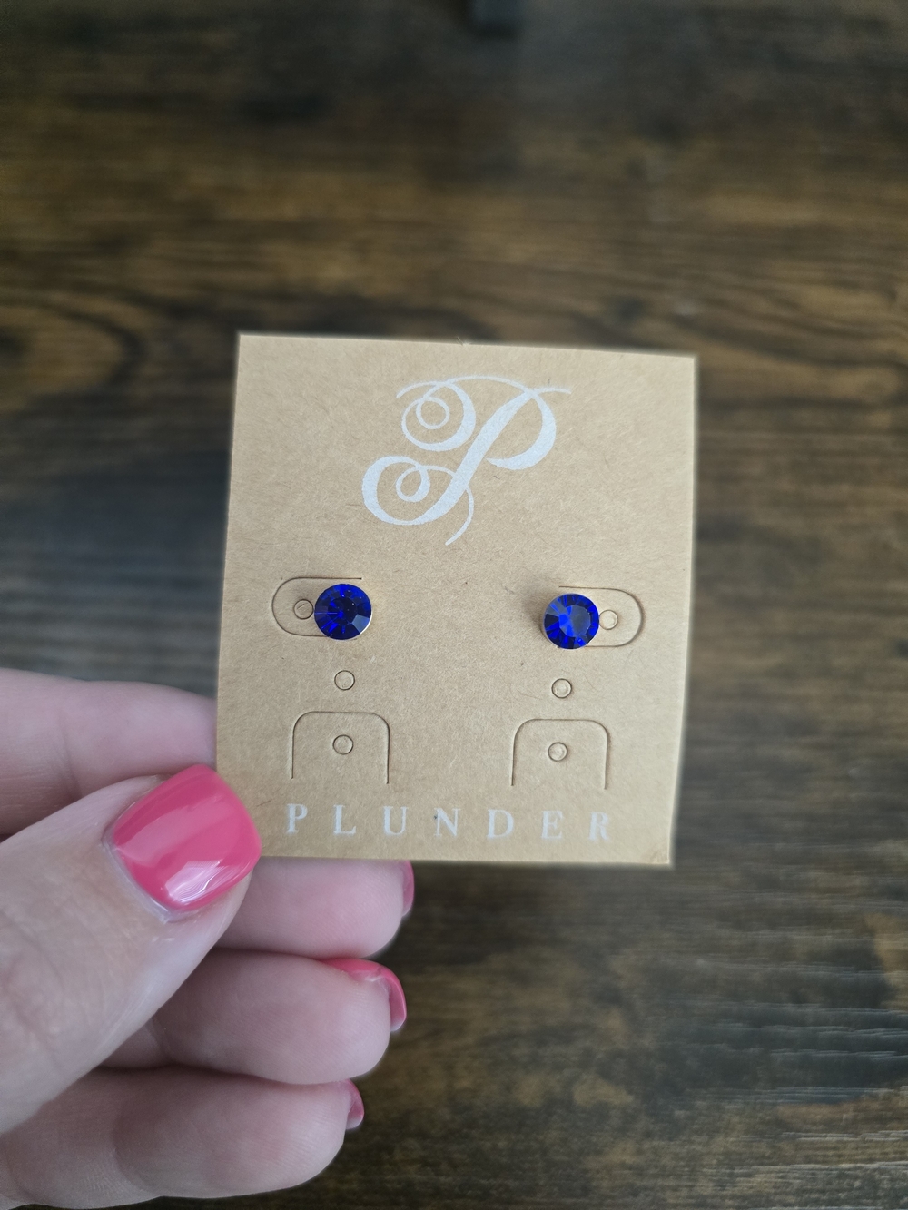 Plunder Cobalt Blue Crystal Stud Earrings